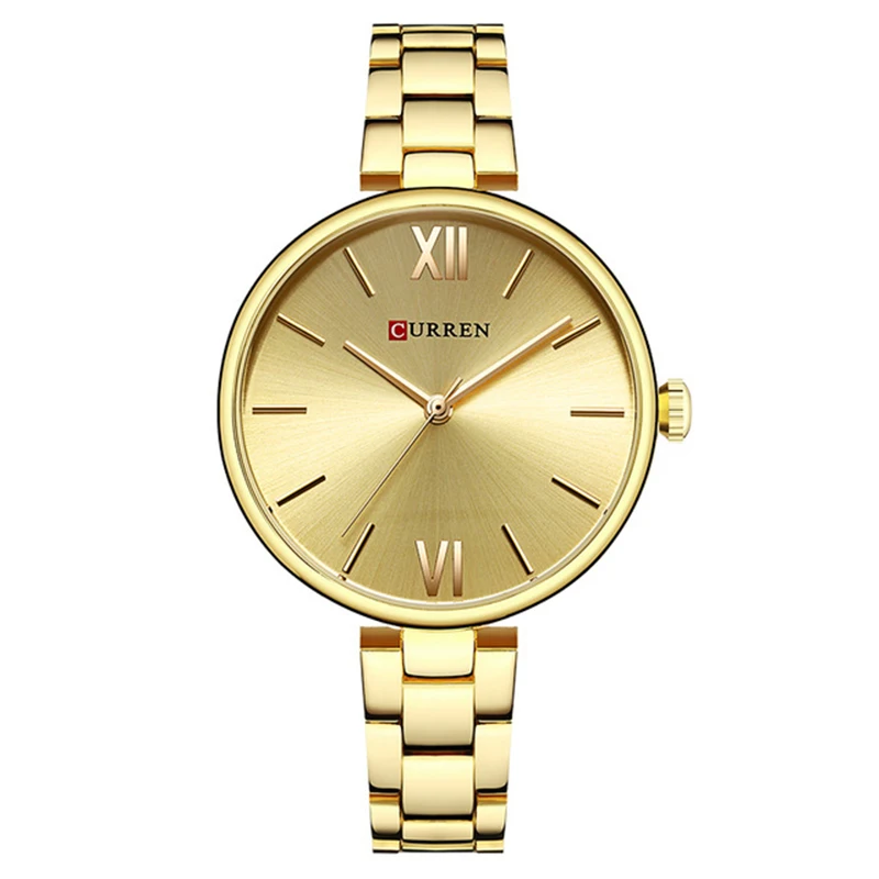 Top Fashion Casual Ladies Wrist Watches Luxury Stainless Steel Minimalist Quartz Analog Curren 9017 Brand Women Bracelet Watch