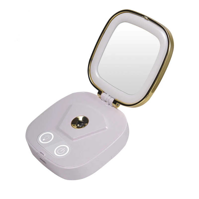 Ручное зеркало для макияжа со светодиодной подсветкой, нано-спрей для лица, пароварка для лица