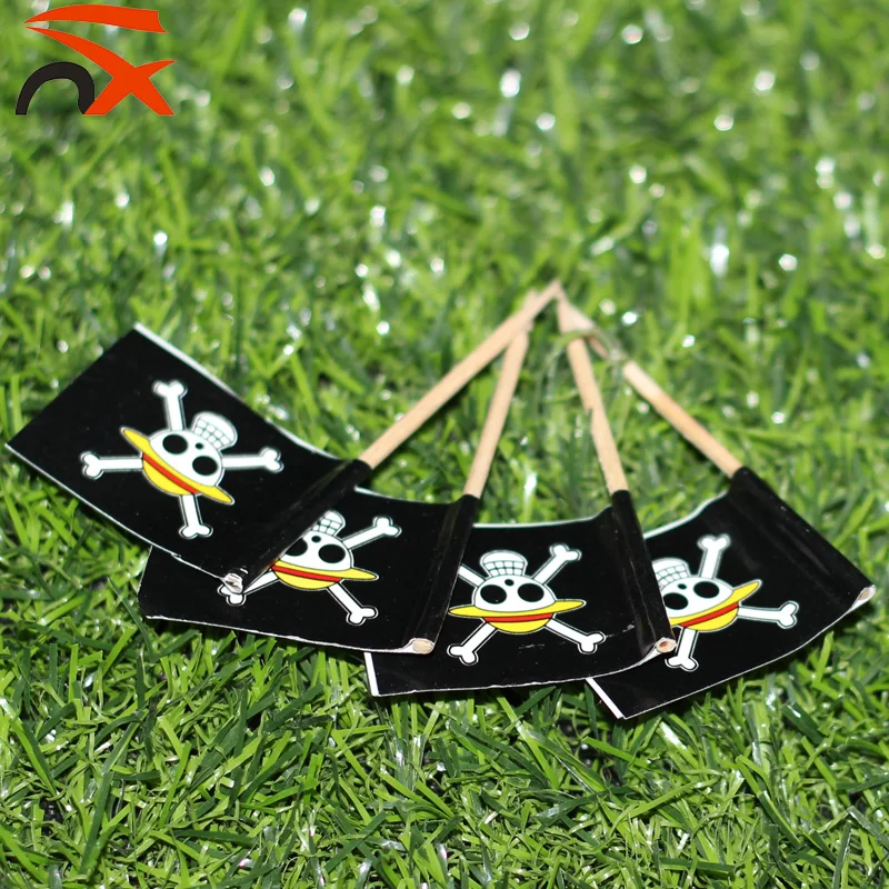 custom design 2 sides print custom small pirate flag toothpick dinner flag food flag
