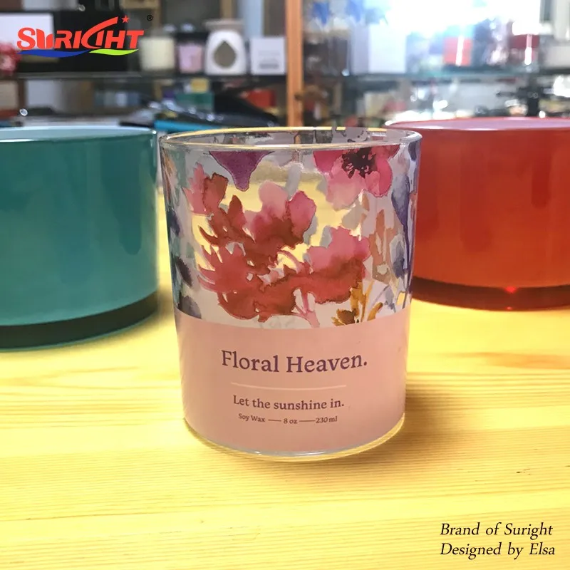 China High-end Custom Solid Opaque Matt Pink Color Painted  Glass Candle Jar ,candle vessel holder