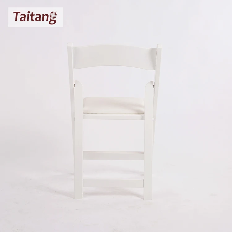 Wholesale White Resin Folding Chair/plastic Chair With Padded Seat