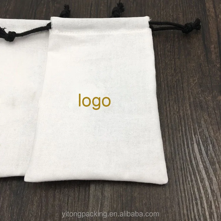 
Wholesale White Cotton Gift Jewelry Pouch With Logo 