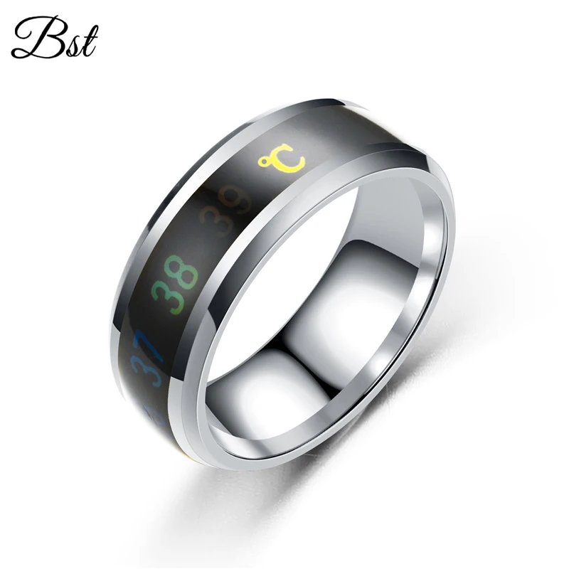 Temperature Measuring Smart Titanium Steel Intelligent Sensor Body Temperature Smart Ring