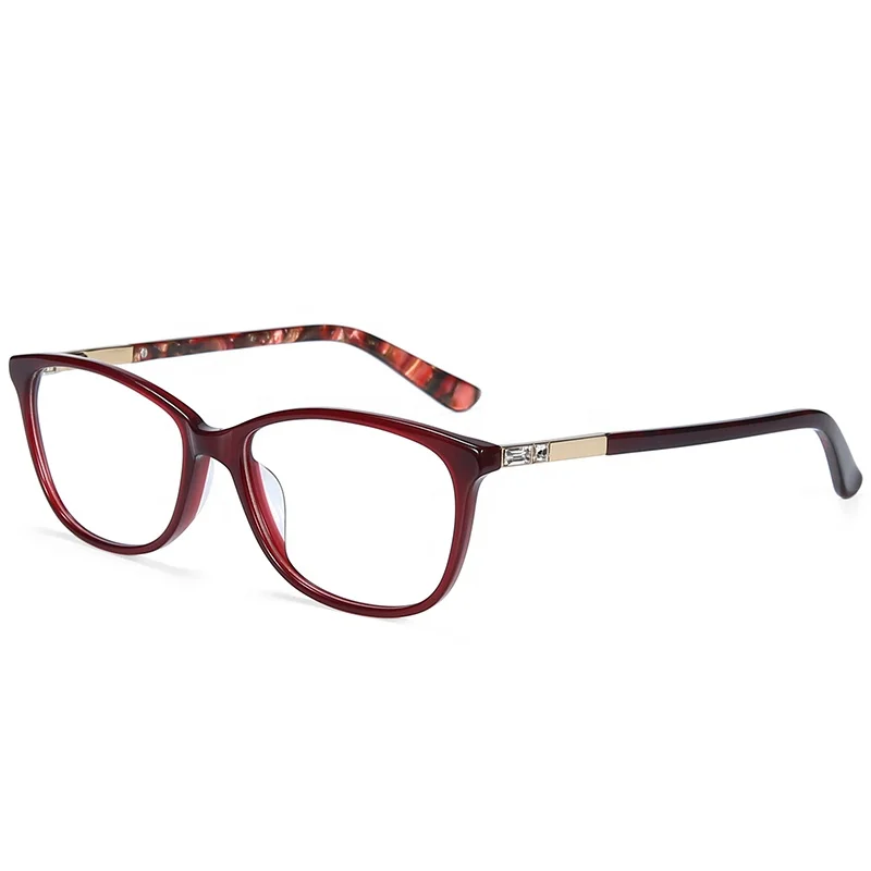 High standard flexible spring hinge luxury Acetate Frame optical eye glasses for women