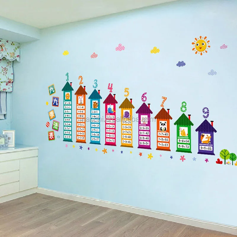 multiplication table wall decals for kids home decorative living room children room wall stickers removable waterproof murals