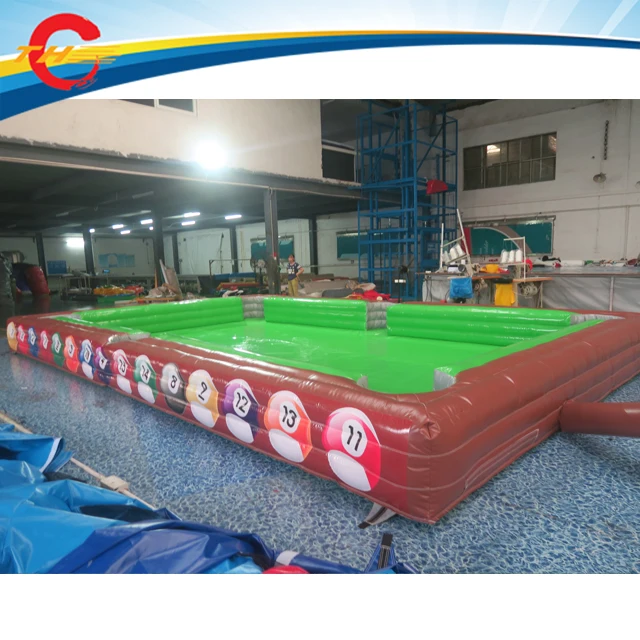 
8x5m pvc inflatable pool table/outdoor inflatable snooker football game field/inflatable human billiards table 