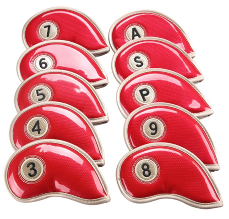 Металлические Чехлы для гольфа, защитные чехлы из искусственной кожи для гольфа, 10 шт./компл.