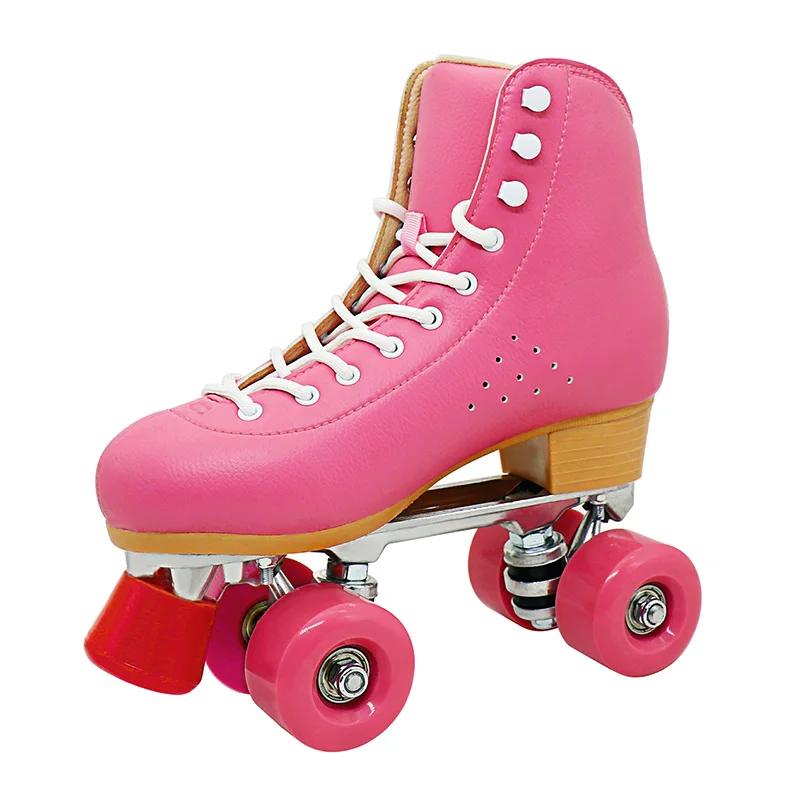 Plate Customize Colorful 4 Wheel Aluminum 58*32mm PU Cast Wheel Quad Skate Rental Rink Skating US 1- US 13 Boot Leather Dongguan