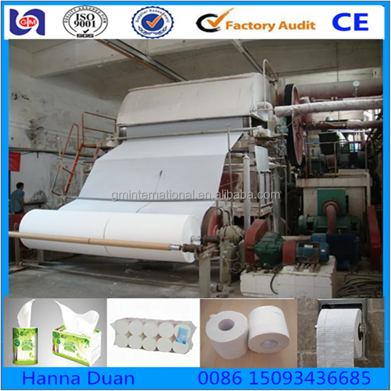 Низкая цена оборудования для производства папиросной бумаги туалетной бумаги бумага машина