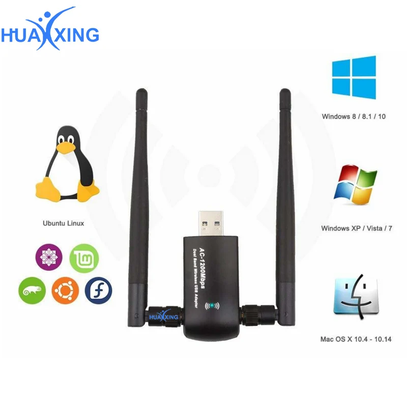 Usb Wifi адаптер 1200 Мбит/с Techkey 3 0 ключ 802 11 Ac беспроводной сетевой с двухдиапазонным 2 4 ГГц/300 + 5
