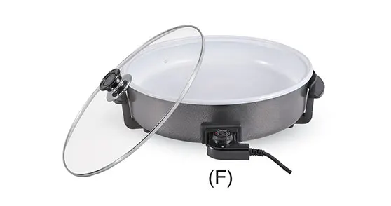 1500w Non-stick Electric Pizza Pan Skillet With Ceramic Coating And Thermostat