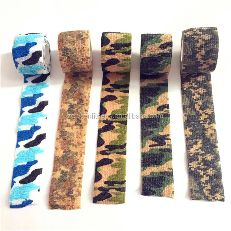 Self adhesive elastic breathable non woven cohesive first aid bandage Camouflage waterproof wrap tape