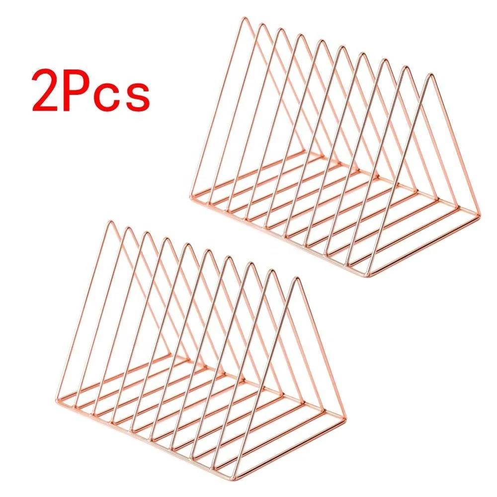 OEM 550-82B Rose Gold 2 Pcs Desktop File Sorter Organizer Magazine Holder 9 Section