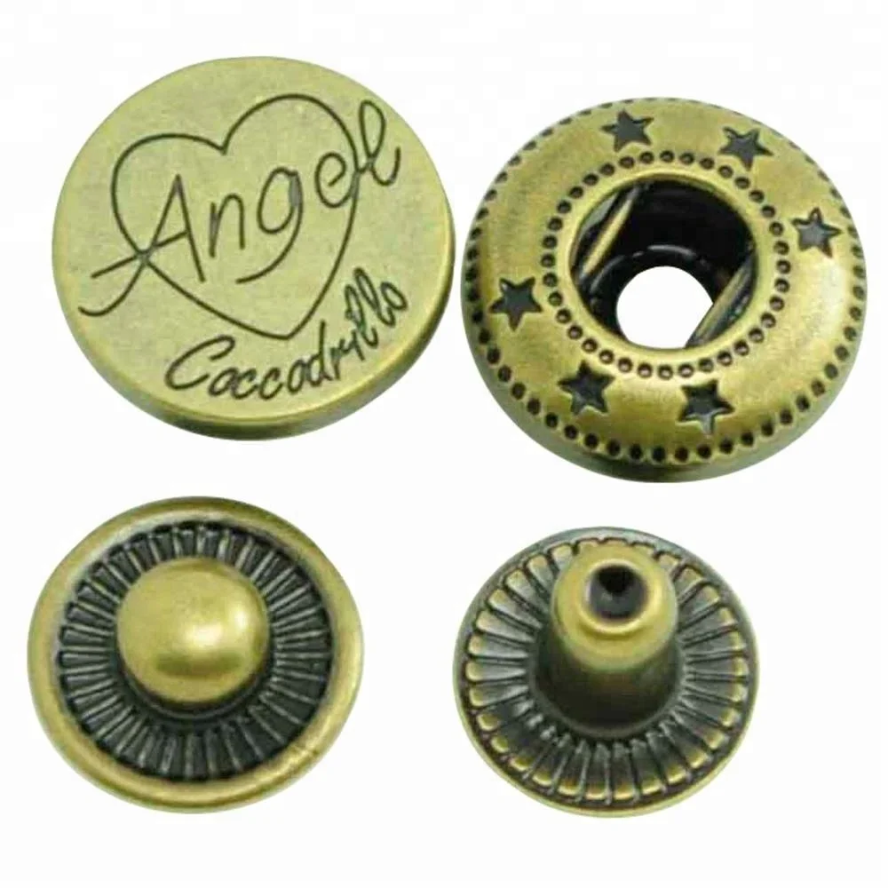 
alloy black rubber cap spring snap button 