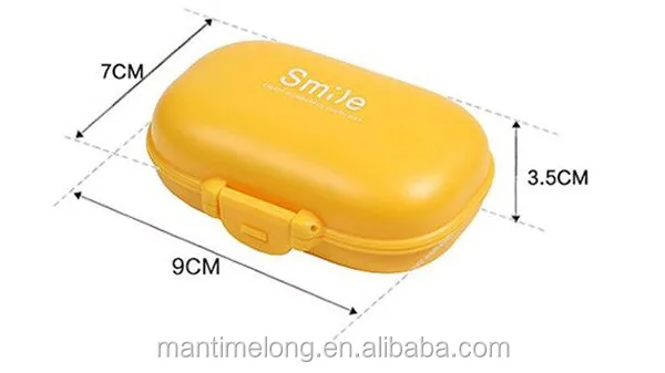 4 Girds Smile Cute Candy Portable Pill Medicine Storage Box Case Jewelry Box Container Tablets Box Zakka Storage Tank