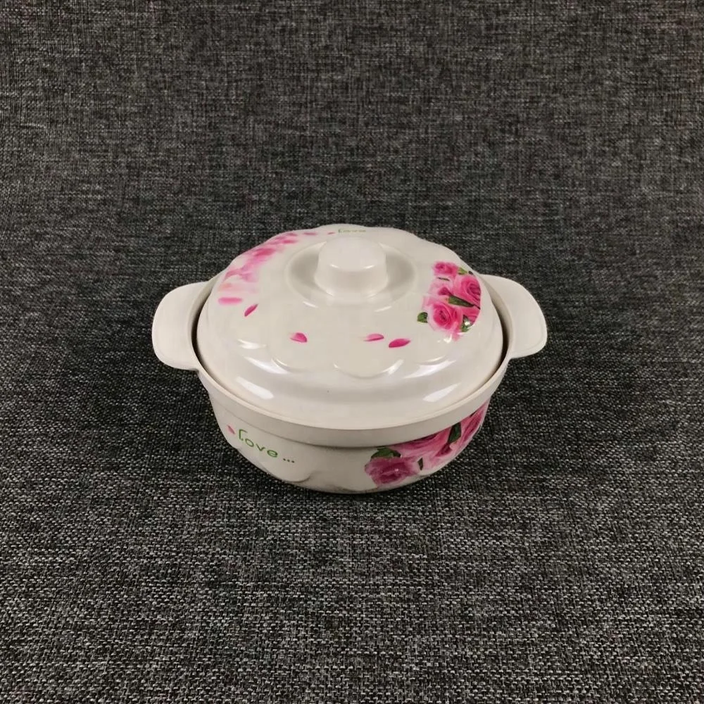 Melamine round plastic bowl with lid