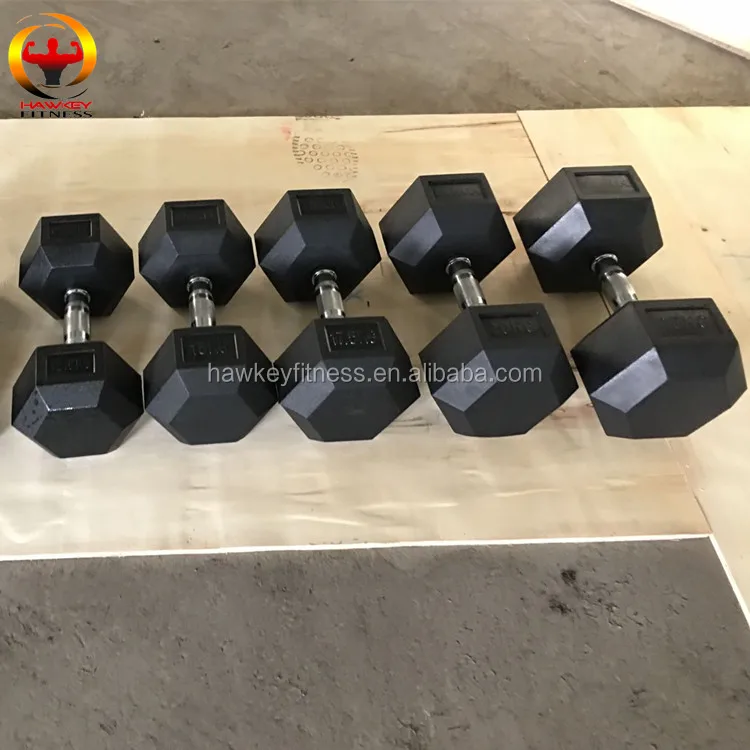 
Custom Hammer Strength Gym Rubber Hex Dumbbell Set 