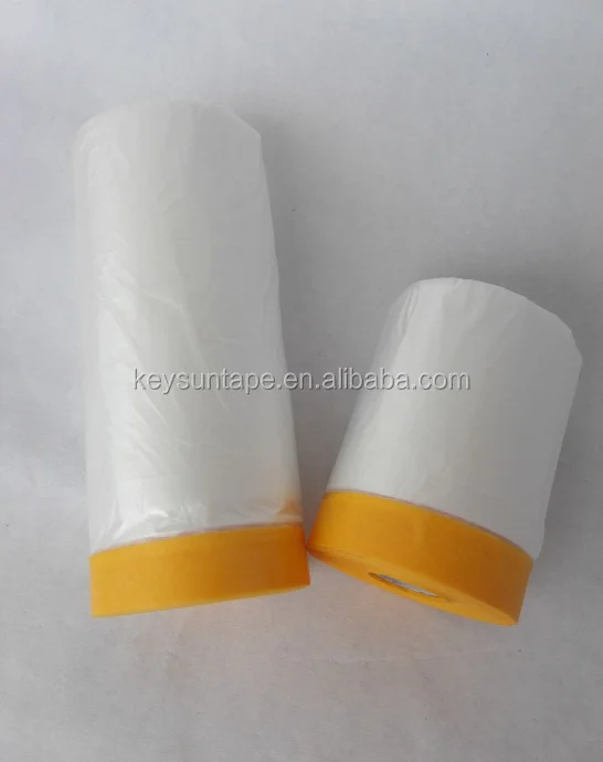 
pre-taped drop film for window and door wall protection 