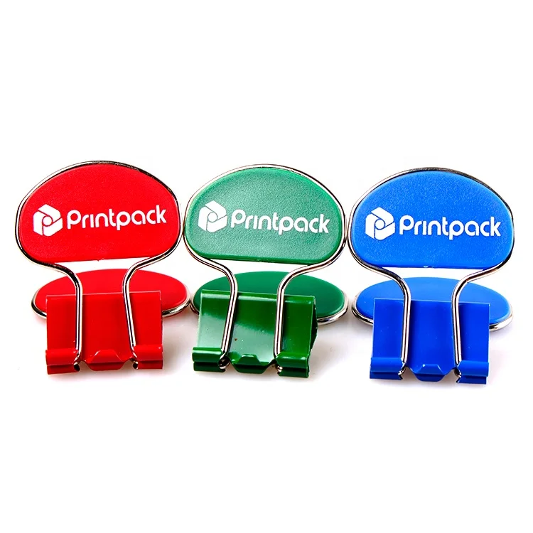 Advertisement Clips Customer Logo  ABS Plastic Sheet Promotional Power Saving Binder Clip 25 mm