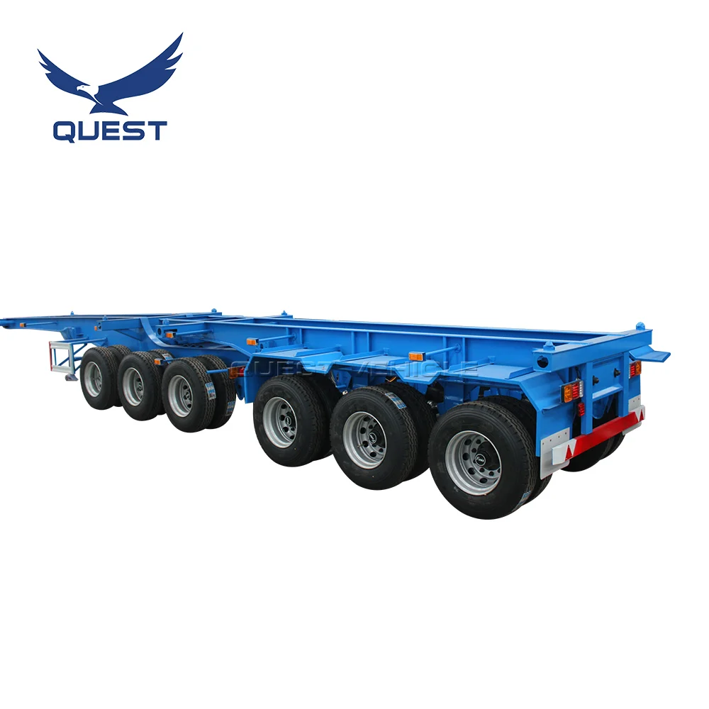 China Manufacturer 3 Axles Skeleton container semi truck chassis interlink trailer 20ft 40ft Superlink Trailer