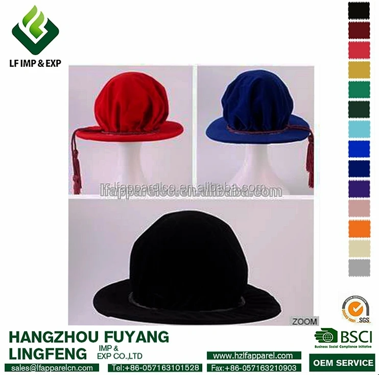 graduation cap doctorial hat doctoral cap PHD Deluxe  British Tudor Bonnet/Beefeater Unisex