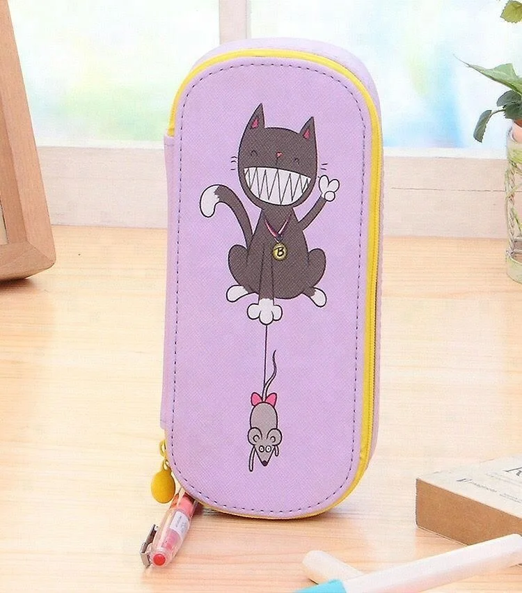 
Simple PU Large-capacity Pencil bag art Pencil box Learning Stationery 