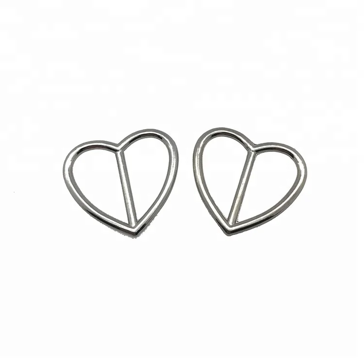 Metal Nickel Plating Elastic Band Adjustable Hats Bags Decorative Design Heart Shape Ladder Buckle