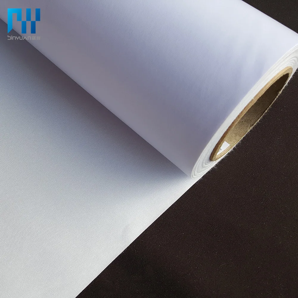 Glossy Wide-width silver-back polyester inkjeting canvas roll