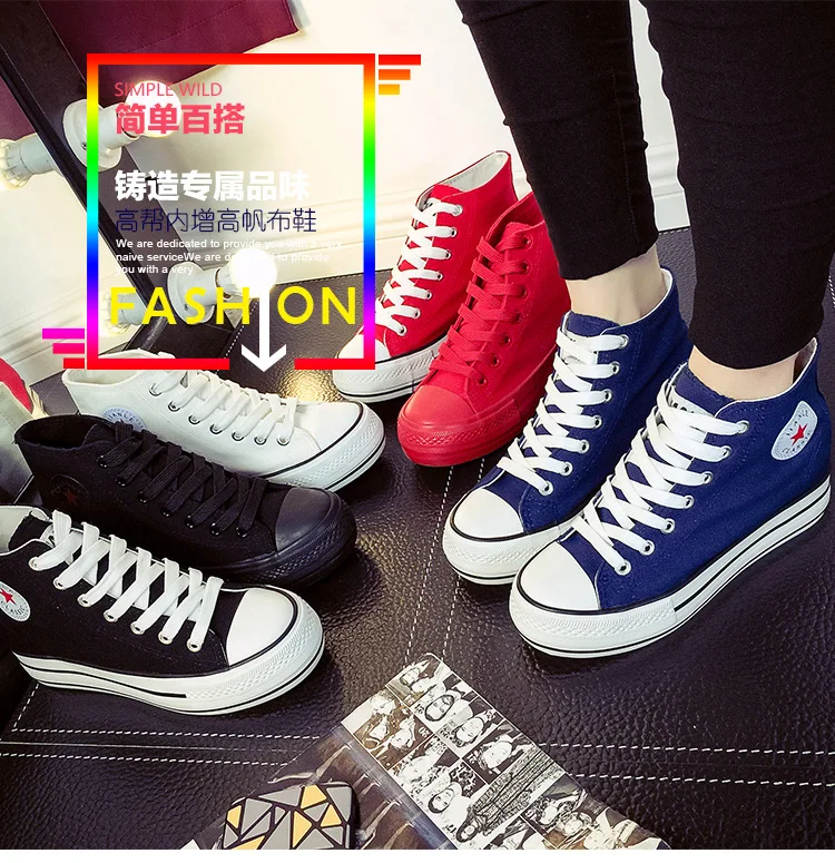 
Custom Made lace up high top Women Canvas Shoes Wholesale factory price 