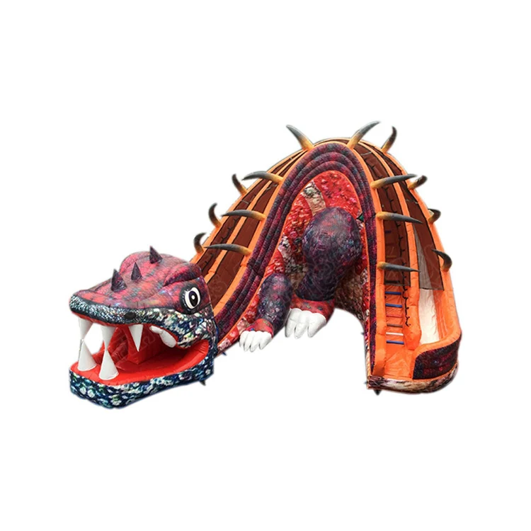 Гигантская надувная горка динозавра, детская надувная горка дракона для продажи