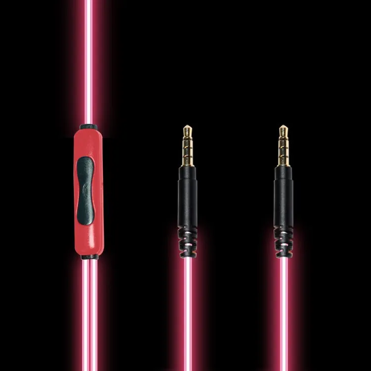 
AL3A 3.5mm EL Light Glowing LED Light Flashing Volume Control Stereo Aux Cable Male to Male Car Metal Audio Connector Premium 