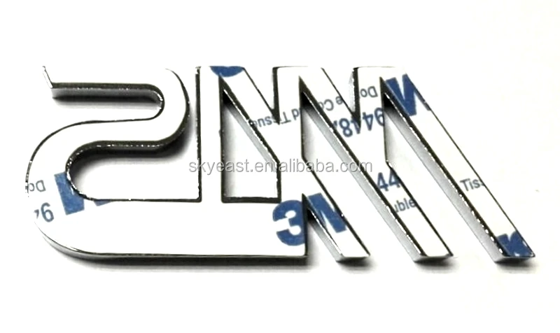 High Shiny Silver Polished Enamel Branded Metal Car Logo Plates