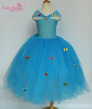 Nova Cinderela Vestido Da Menina Borboleta Vestido Da Menina Tutu Vestido de Princesa Verão