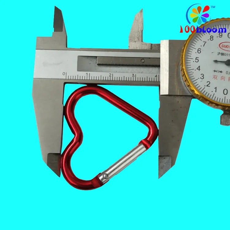 China factory wholesale cheap promotional key holder 5 cm aluminum heart carabiner keychain