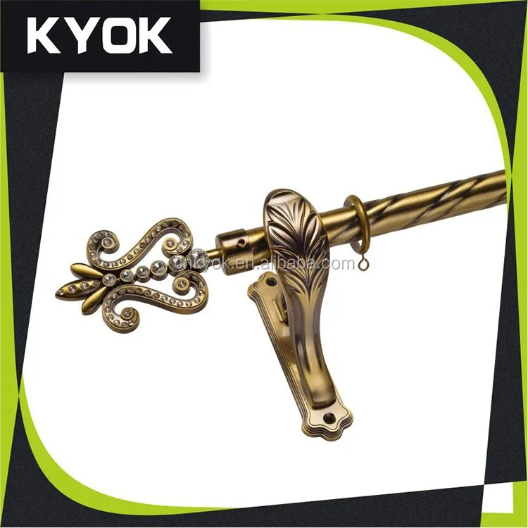 KYOK Beautiful Strong 0.6mm Tringle De Rideau, Swivel Metal Curtain Rods Set Whole Set Hot Selling Curtain Rod Aluminum