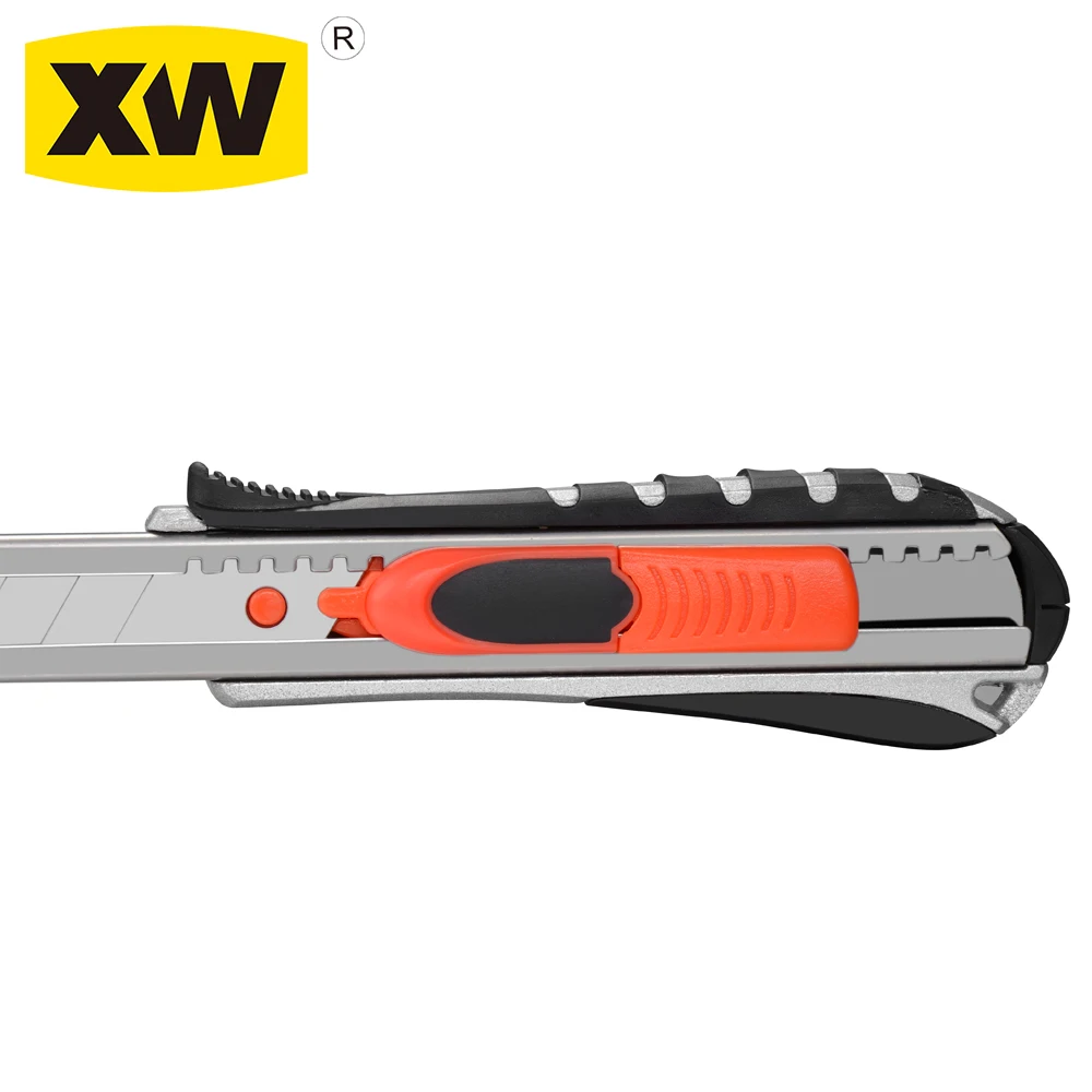 18mm blade zinc alloy box cutter self auto retractable safety knives