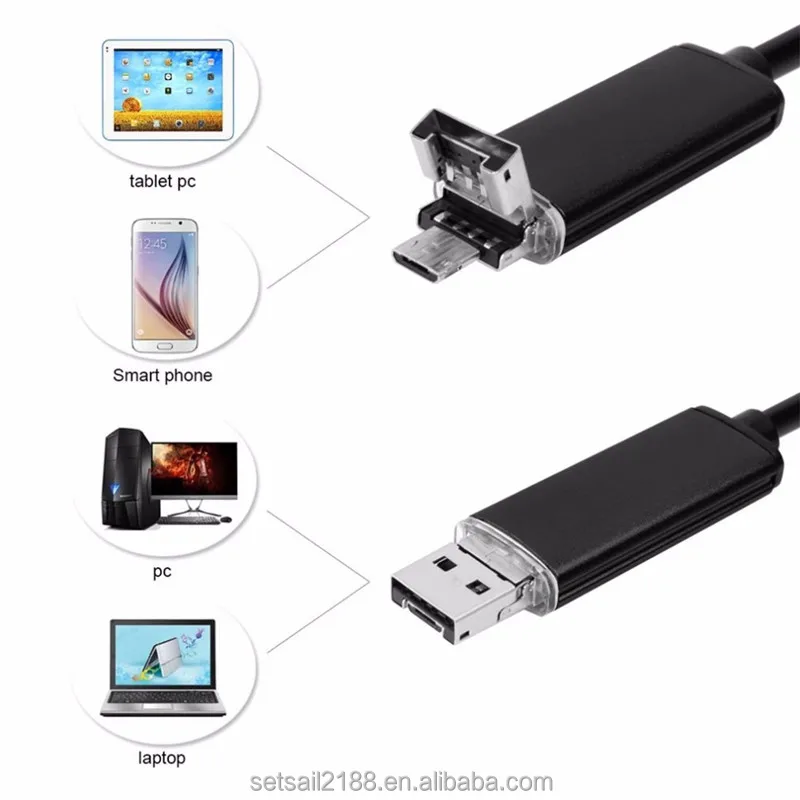 USB эндоскоп трубка Инспекционная камера 2 в 1 5 мм водонепроницаемый Android PC бороскоп гибкая AN99 м 10