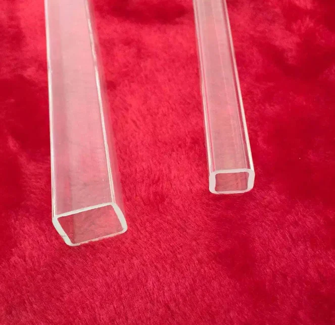 Customizable Strength Square Shape Quartz Tube square shape glass tube