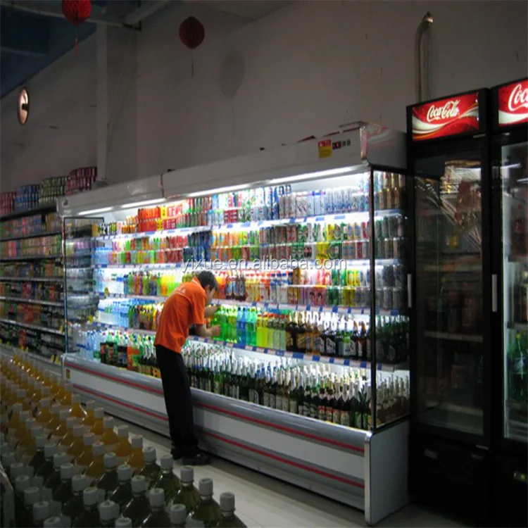supermarket display chiller philippines with multideck for fruit and vegetable/supermarket island chiller for beverage