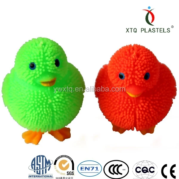 Classic Little Chicken and Duck Flashing Puffer Ball Funny Animal Puffer Toy