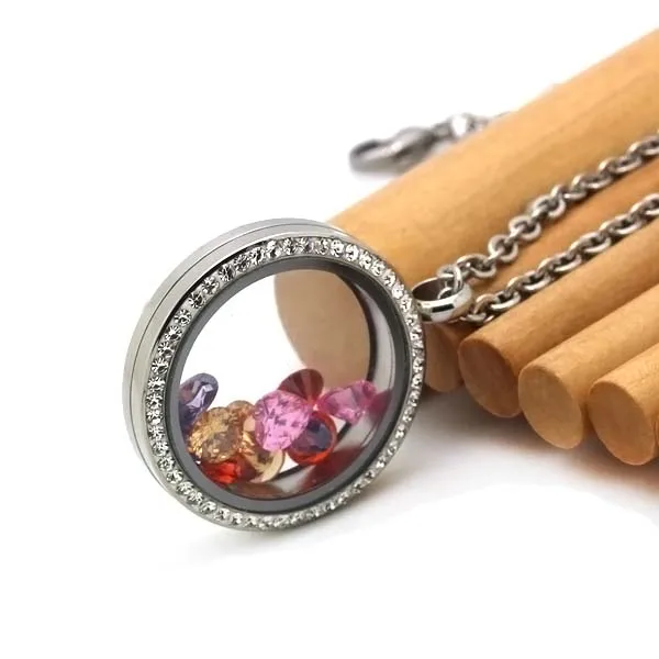 New floating stainless steel locket crystal perfume the locket for 2016