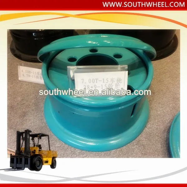
15 inch steel wheels, 2 piece rims 7.00-15 for forklift tyre 