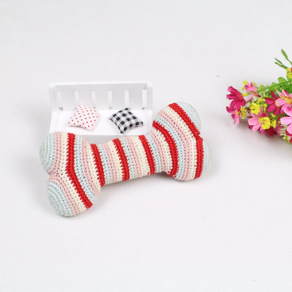 
Lovely knitting toys custom made hanging knitting toy bone small china toy factory 