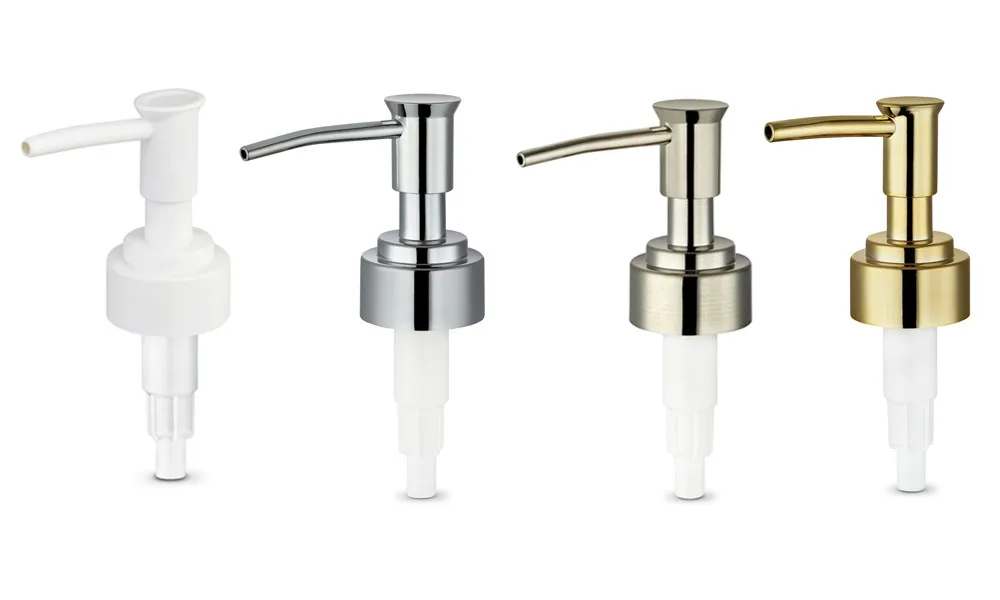 Wholesale 24mm plastic copper silver gold plated cosmetic bronze / copper soap lotion dispenser pump 24 410 for liquid dish soap