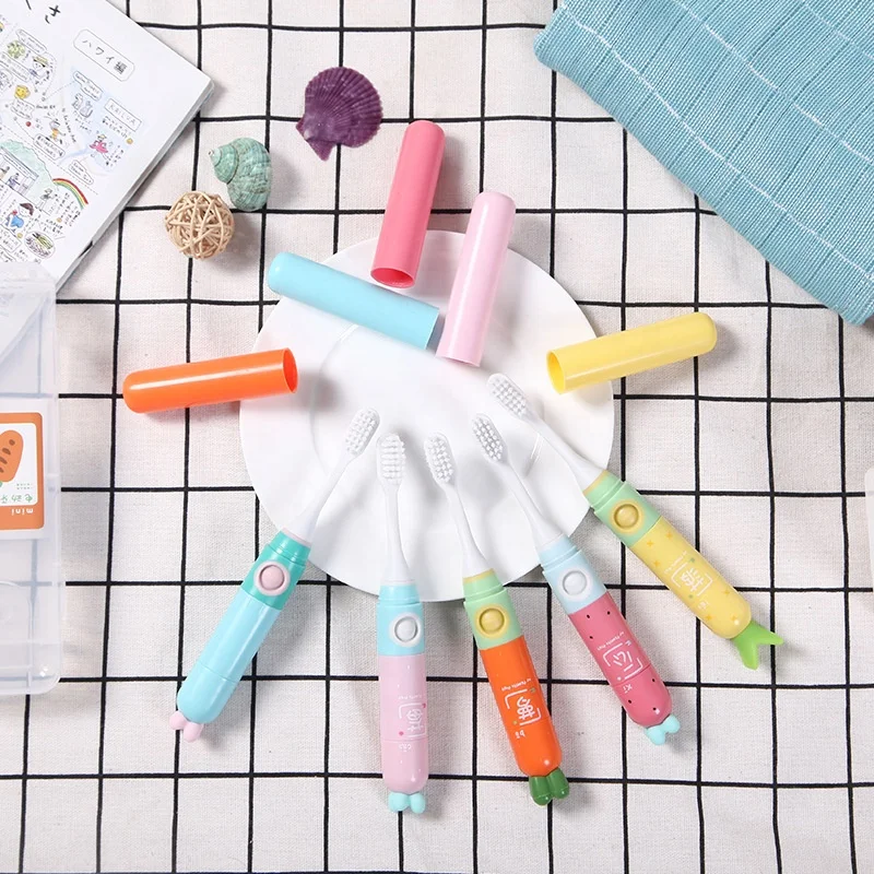 IPX7 Waterproof Kids Tooth Brush Vegetable Shaped Cute Rotary Children Electric Toothbrush For Dental
