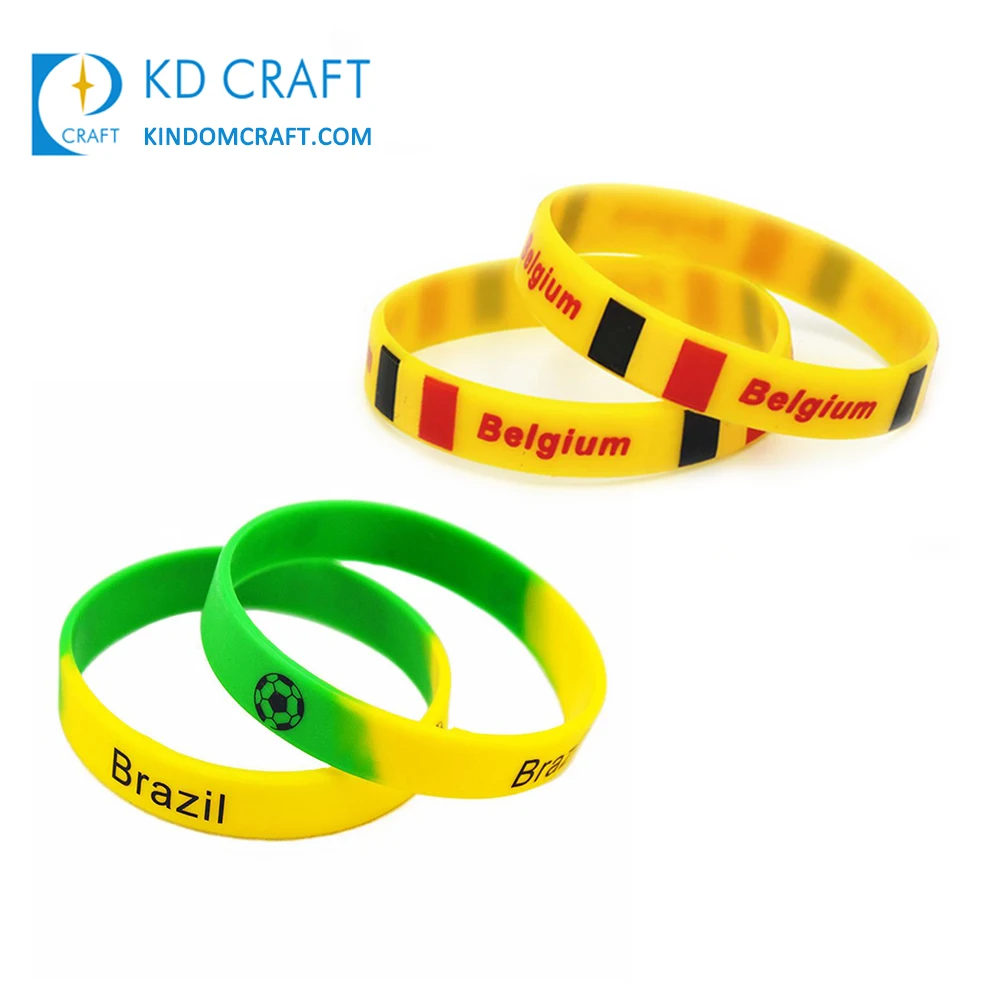 Free sample no minimum custom logo printing rubber bracelet national country flag egypt silicone wristband