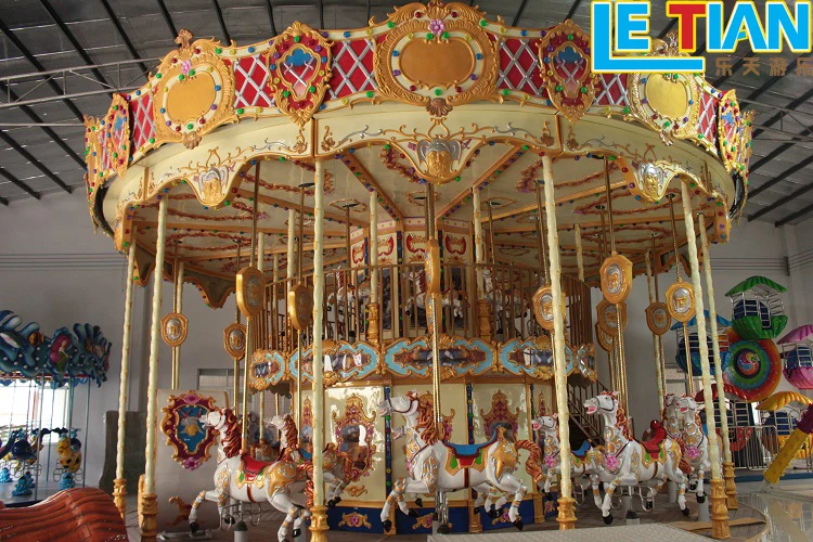 Amusement Park Equipment 24 seats merry go round 12 seats Carousel Horses Ride for sale