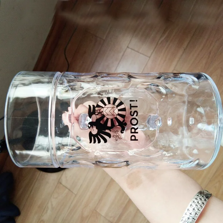 Custom Beer Mug Oktoberfest Style Dimpled Plastic 0.5L Beer Stein for Beer Gardens and Parties