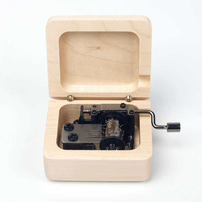 Carved Logo Wooden Music Box with Custom Song