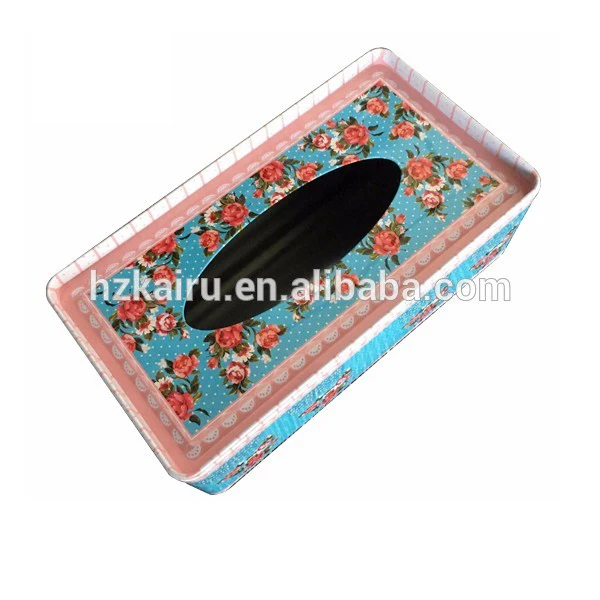 Colorful Hot Sale Rectangular Tissue Holder Gift Tin box
